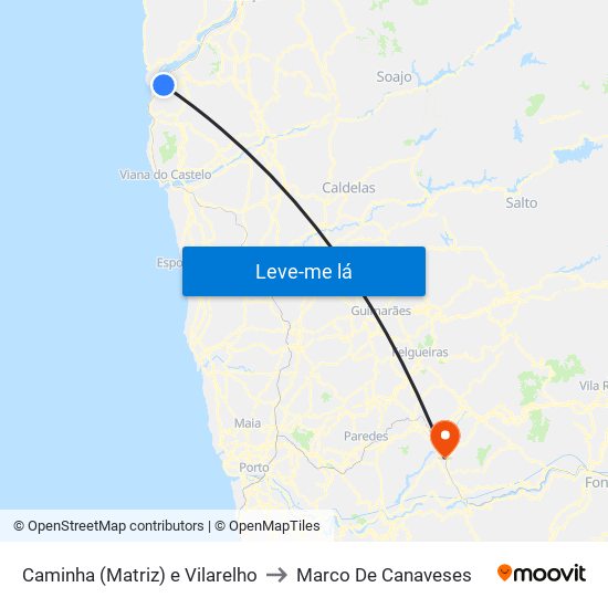 Caminha (Matriz) e Vilarelho to Marco De Canaveses map
