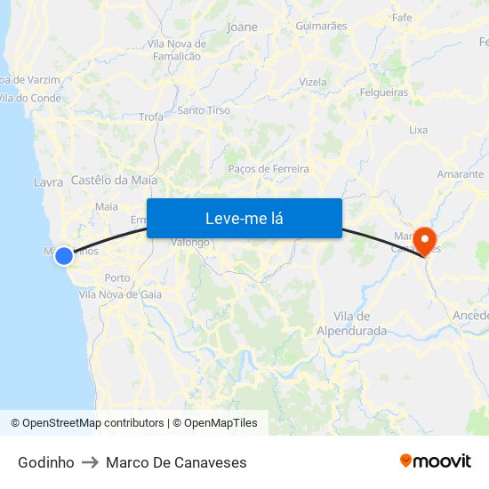 Godinho to Marco De Canaveses map