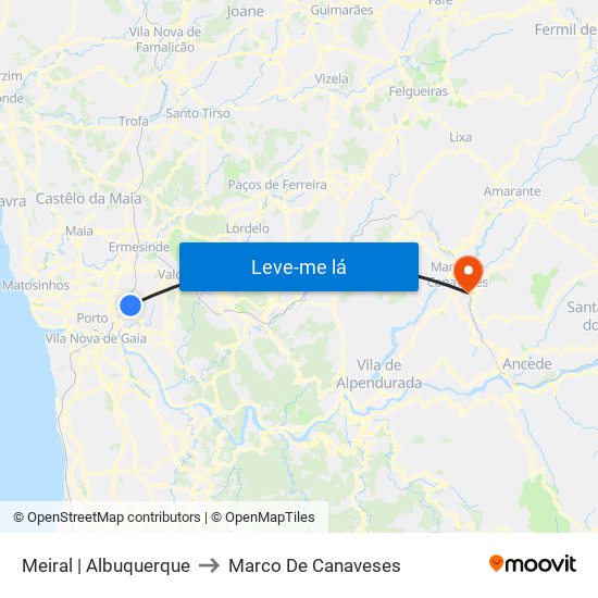 Meiral | Albuquerque to Marco De Canaveses map