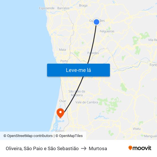 Oliveira, São Paio e São Sebastião to Murtosa map