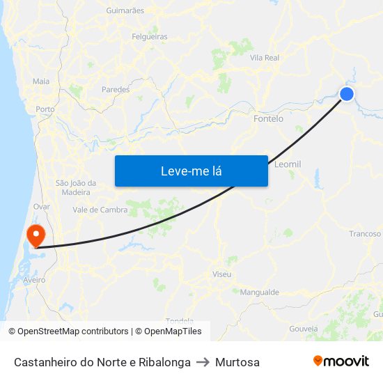 Castanheiro do Norte e Ribalonga to Murtosa map