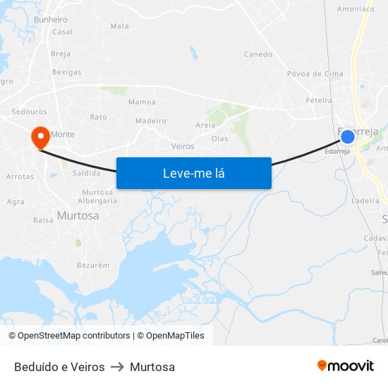 Beduído e Veiros to Murtosa map