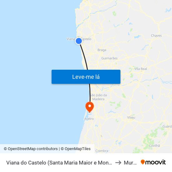 Viana do Castelo (Santa Maria Maior e Monserrate) e Meadela to Murtosa map