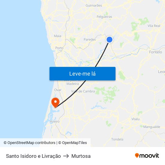 Santo Isidoro e Livração to Murtosa map