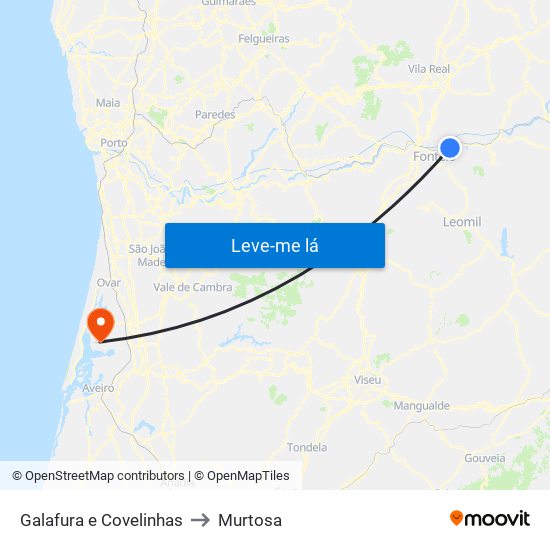 Galafura e Covelinhas to Murtosa map