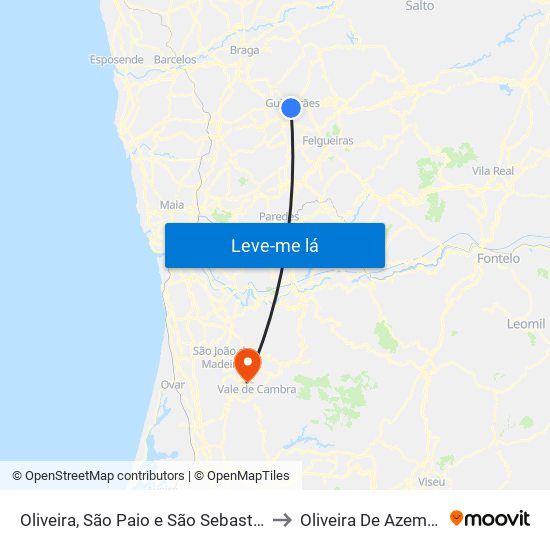 Oliveira, São Paio e São Sebastião to Oliveira De Azeméis map