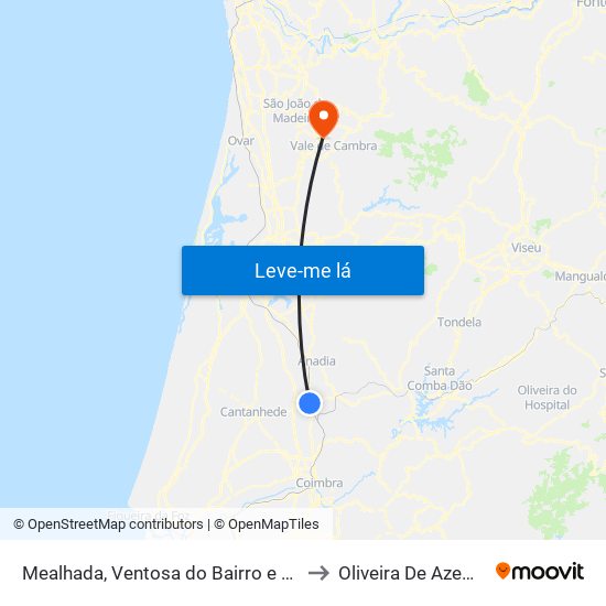 Mealhada, Ventosa do Bairro e Antes to Oliveira De Azeméis map