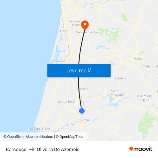 Barcouço to Oliveira De Azeméis map