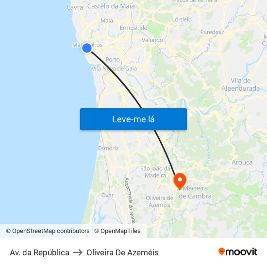 Av. da República to Oliveira De Azeméis map