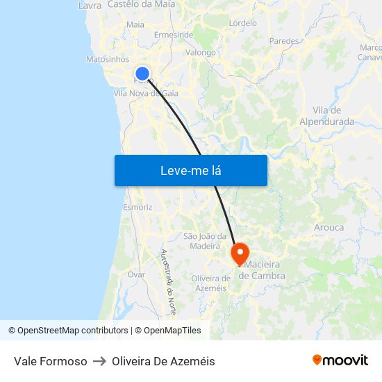 Vale Formoso to Oliveira De Azeméis map