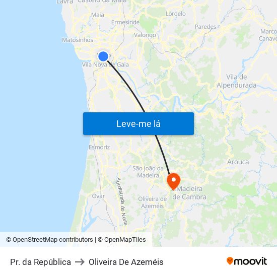 Pr. da República to Oliveira De Azeméis map