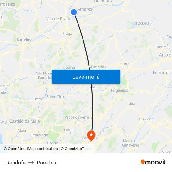 Rendufe to Rendufe map