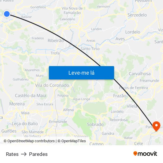 Rates to Paredes map