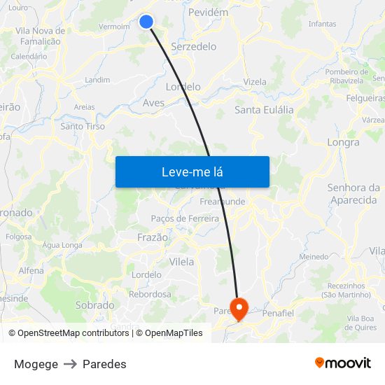 Mogege to Paredes map