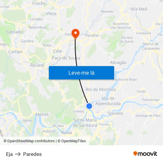 Eja to Paredes map