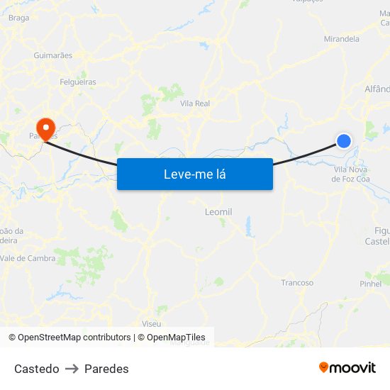 Castedo to Paredes map