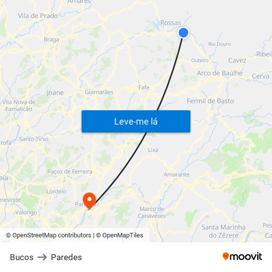 Bucos to Paredes map