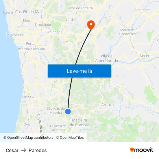 Cesar to Paredes map