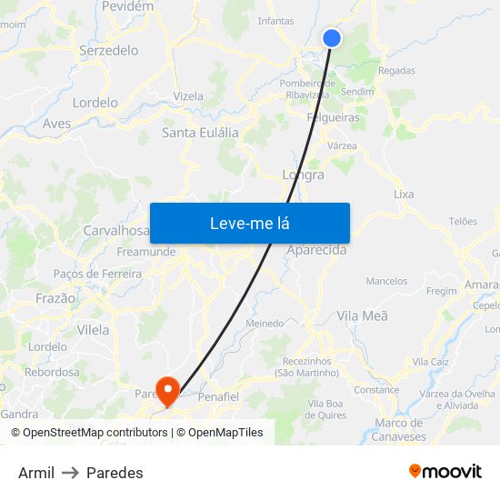 Armil to Paredes map