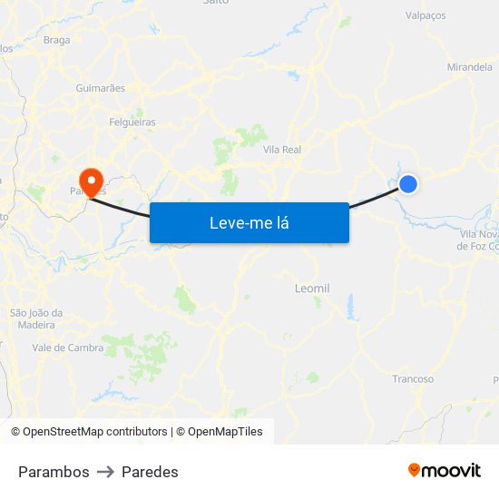 Parambos to Paredes map