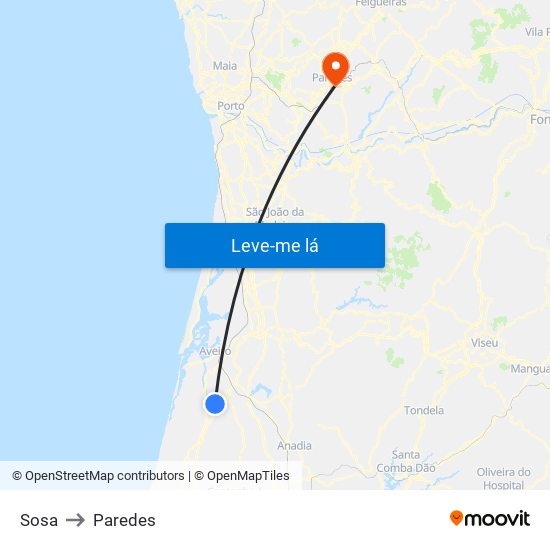 Sosa to Paredes map