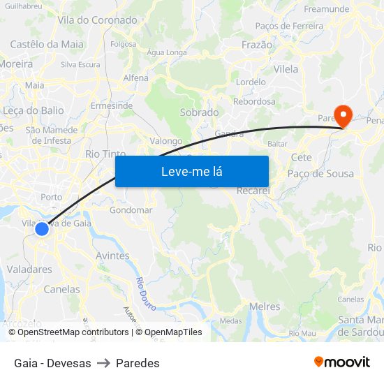 Gaia - Devesas to Paredes map