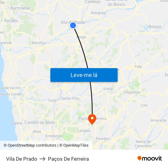 Vila De Prado to Paços De Ferreira map