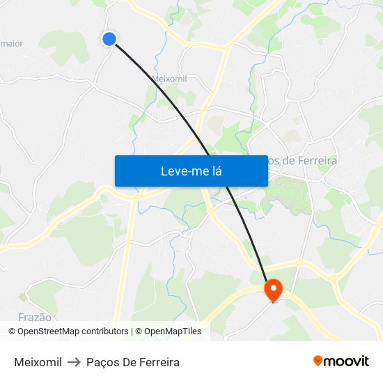 Meixomil to Paços De Ferreira map