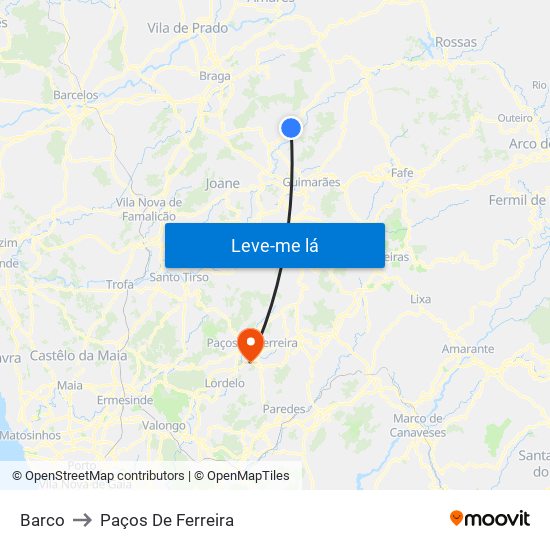 Barco to Paços De Ferreira map