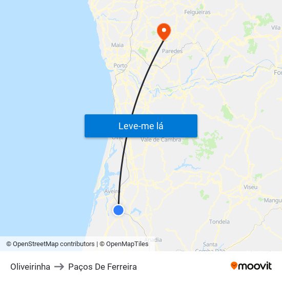 Oliveirinha to Paços De Ferreira map