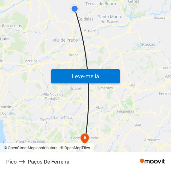 Pico to Paços De Ferreira map