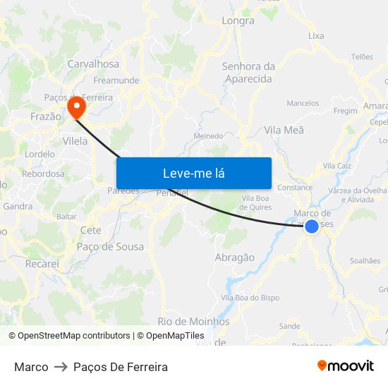 Marco to Paços De Ferreira map