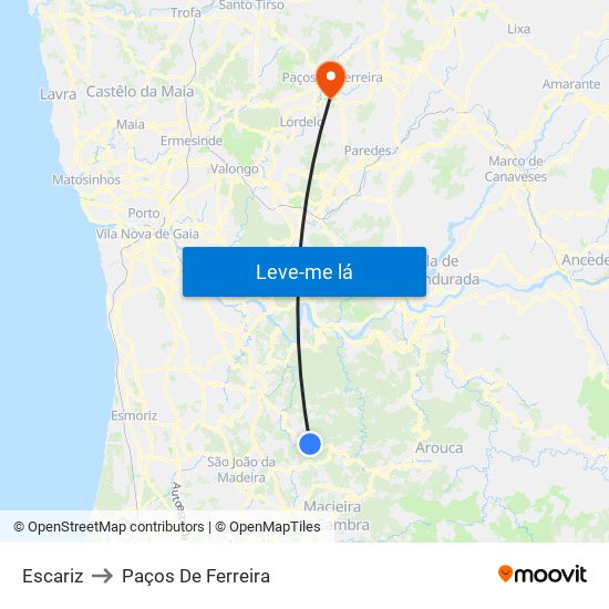 Escariz to Paços De Ferreira map