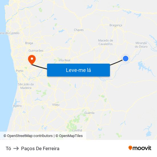 Tó to Paços De Ferreira map