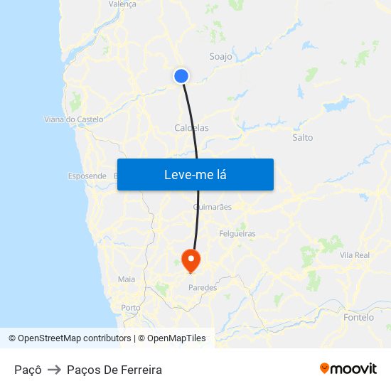 Paçô to Paços De Ferreira map