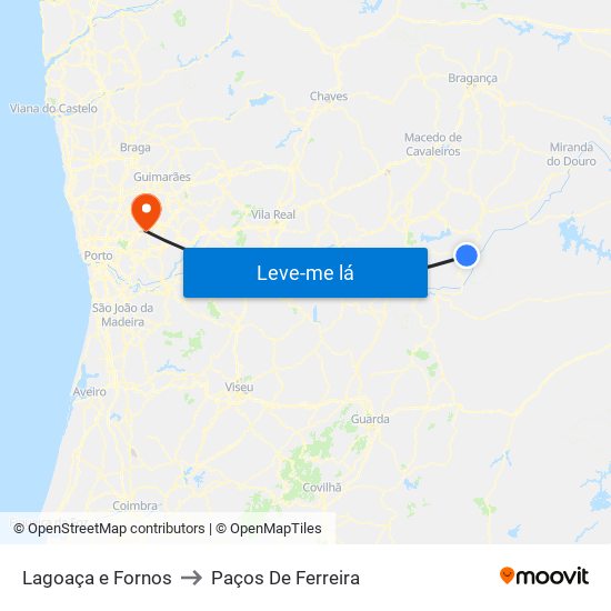 Lagoaça e Fornos to Paços De Ferreira map