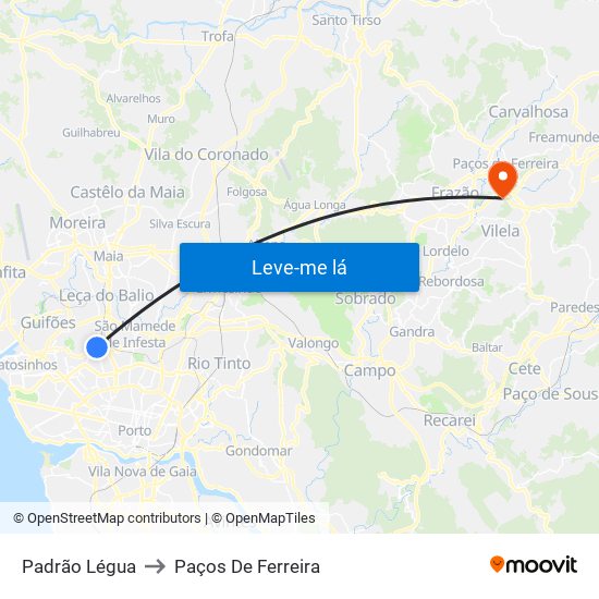 Padrão Légua to Paços De Ferreira map