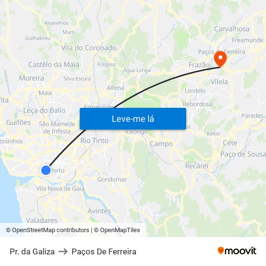 Pr. da Galiza to Paços De Ferreira map