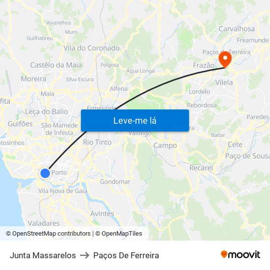 Junta Massarelos to Paços De Ferreira map