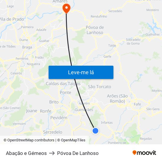 Abação e Gémeos to Póvoa De Lanhoso map