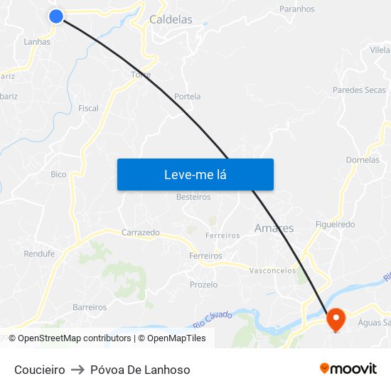 Coucieiro to Póvoa De Lanhoso map