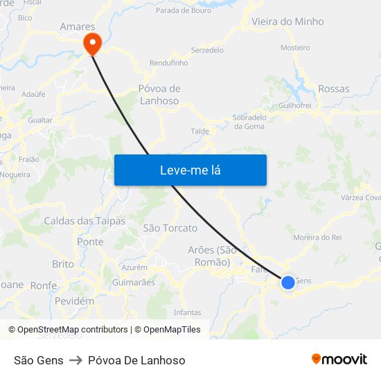 São Gens to Póvoa De Lanhoso map