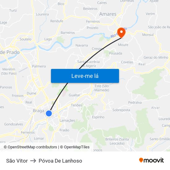 São Vítor to Póvoa De Lanhoso map