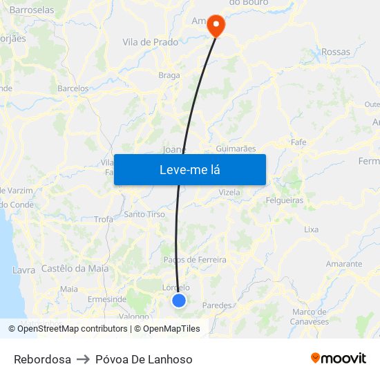 Rebordosa to Póvoa De Lanhoso map
