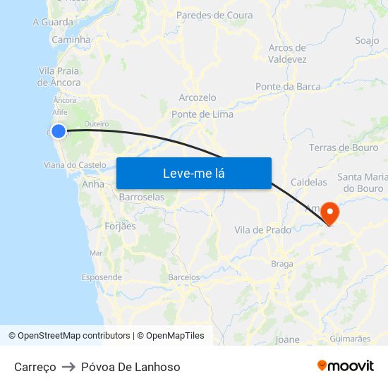 Carreço to Póvoa De Lanhoso map