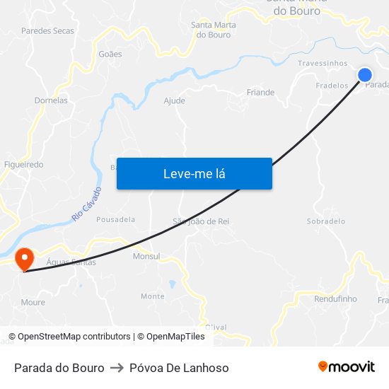 Parada do Bouro to Póvoa De Lanhoso map