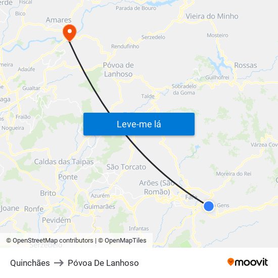 Quinchães to Póvoa De Lanhoso map