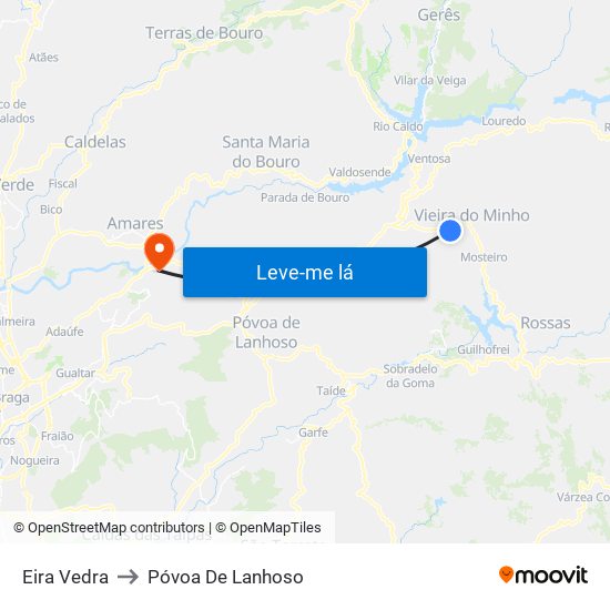 Eira Vedra to Póvoa De Lanhoso map