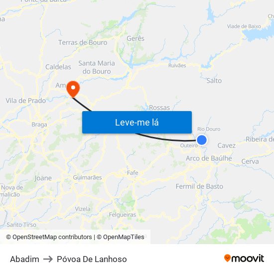 Abadim to Póvoa De Lanhoso map