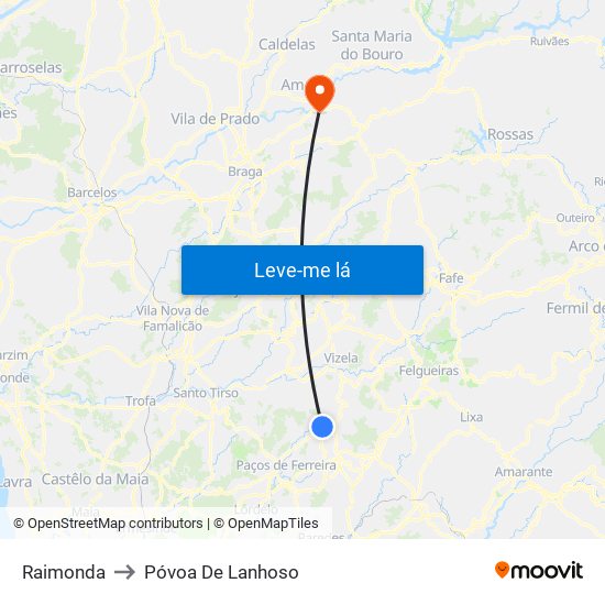 Raimonda to Póvoa De Lanhoso map